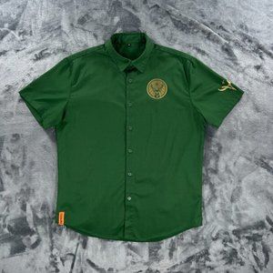 Jagermeister Green Bar Shirt Men M Liqueur Button Up Octoberfest Wolfenbuttel